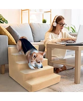 Home Base 5-Step Dog Stairs for Bed, Dog Steps for Couch, Pet Stair for Cats and Dogs Non-Slip and High Density Foam
