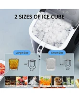 Zafro Nugget Ice Makers Countertop with Soft & Chewable Pellet Portable Self-Cleaning Compact Machine 44Lbs/24H Scoop and Basket
