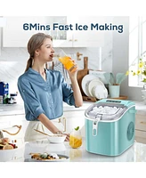 Zafro Nugget Ice Makers Countertop with Soft & Chewable Pellet Portable Self-Cleaning Compact Machine 44Lbs/24H Scoop and Basket