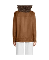 Lands' End Women's Unisex Faux Suede Trucker Jacket
