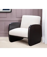 Linen and Wood Arm Chair – Perfect for Living Room or Bedroom