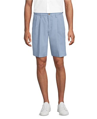 Lands' End Men's No Iron 9" Comfort Waist Pleated Front Chino Short