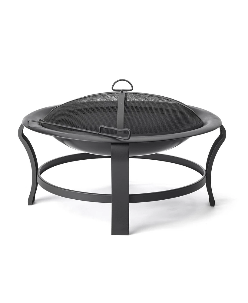 Steel Round Wood Burning Fire Pit for Outdoor Gatherings