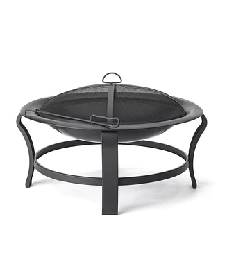 Steel Round Wood Burning Fire Pit for Outdoor Gatherings