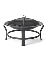 Steel Round Wood Burning Fire Pit for Outdoor Gatherings