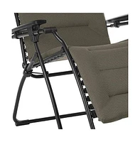 Reclining Steel Zero Gravity Chair with Cushion for Lawn Deck and Poolside