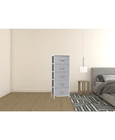 Lightweight Steel and Fabric Chest with Five Drawers for Small Spaces