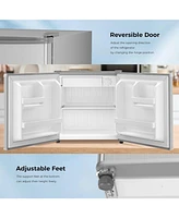 Zafro Compact Mini Fridge with Freezer, 1.4 Cu. Ft, Reversible Door, Removable Glass Shelf, Defrost Function, Perfect for Bedroom, Office, Garage, or