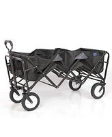 Mac Sports Xtender 52" Extra Long Collapsible Utility Storage Wagon Cart, Black