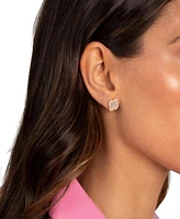 By Adina Eden Pave Outlined Four Leaf Clover Stud Earrings