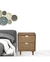 Sturdy 2-Drawer Nightstand for Bedroom or Living Room Storage