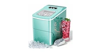 Zafro portable ice maker can make 9 bullet-shaped ice cubes in just 6-8 minutes and can make up to 26 pounds of ice cubes per day. It has two ice cube