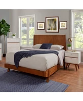 Stylish Two-Drawer Wood Nightstand with Storage for Small Spaces