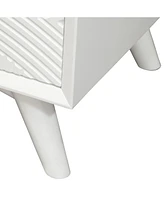 Modern Groovy 1-Drawer Wood Nightstand for Small Spaces