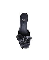 Idalia | Flower Embellished Nappa Leather Slides