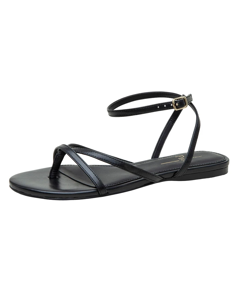 Luz | Strappy Ankle Wrap Flat Leather Sandals