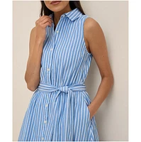 Pact Women's Organic Cotton Sunset Lightweight Sleeveless Shirtdress