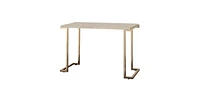 Faux Marble Coffee Table with Iron Sled Base – Elegant and Sturdy
