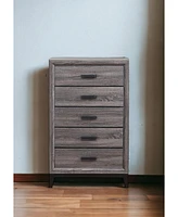 Solid Wood Five-Drawer Chest for Bedroom Storage and Organization