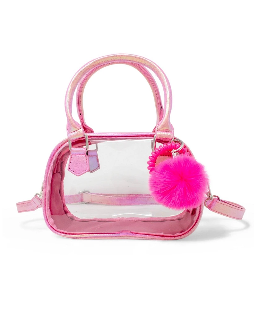 Tiny Treats + Zomi Gems Girls Game Day Glam Clear Crossbody Handbag, Hot Pink