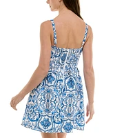 Bcx Juniors' Sleeveless Square-Neck Fit & Flare Dress