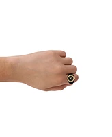 Fossil Women's Two-Hand Gold-Tone Stainless Steel Ring Watch, 15mm