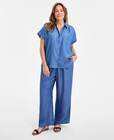 Style & Co Plus Button-Front Short-Sleeve Shirt, Exclusively at Macy's
