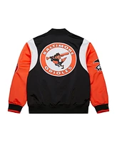 Mitchell & Ness Men's Black/Orange Baltimore Orioles Cooperstown Collection Team Origins Satin Full-Snap Jacket