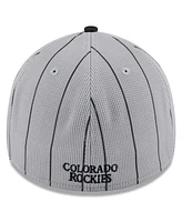 New Era Men's Gray/Black Colorado Rockies 2025 Batting Practice 39THIRTY Flex Hat