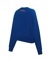 Pro Standard Women's Blue Colorado Avalanche Area Code Cropped Pullover Sweatshirt