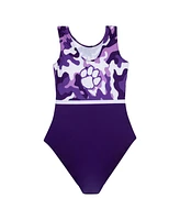 Gk Elite Big Girls Purple Clemson Tigers Replica Leotard