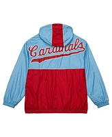 Mitchell & Ness Men's Light Blue St. Louis Cardinals Team Og 2.0 Anorak Half-Zip Windbreaker Hoodie Jacket
