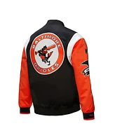 Mitchell & Ness Men's Black/Orange Baltimore Orioles Cooperstown Collection Team Origins Satin Full-Snap Jacket