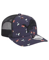 New Era Men's Navy/Black Detroit Lions Adventure Drinks Pattern 9SEVENTY Stretch-Snap Hat