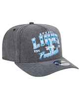 New Era Men's Black Detroit Lions Throwback Washed A-Frame 9FIFTY Snapback Hat