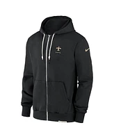 Nike Men's Black New Orleans Saints Sideline Performance Full-Zip Hoodie Sweatshirt