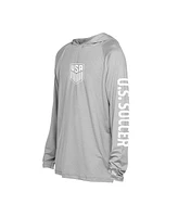5th & Ocean Men's Gray Usmnt Adventure Raglan Long Sleeve Hooded T-Shirt