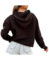 Gameday Couture Women's Black Kansas Jayhawks Studded Pullover Hoodie