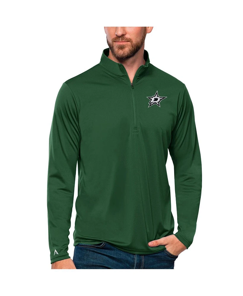 Antigua Men's Forest Green Dallas Stars Tribute Quarter-Zip Pullover Top