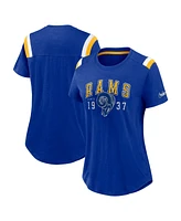 Nike Women's Heather Royal Los Angeles Rams Historic Slub Fashion T-Shirt