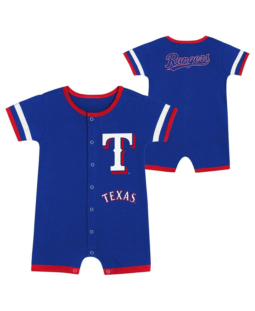 Outerstuff Baby Boys and Girls 2-Piece Blue Texas Rangers Double Hit Coverall Set