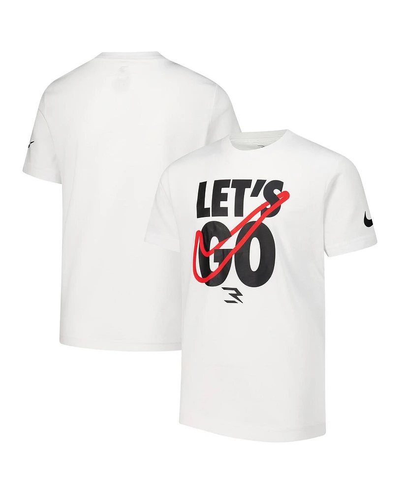 Nike 3BRAND by Russell Wilson Big Boys and Girls White Let's Go T-Shirt