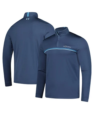 Under Armour Men's Blue The Players Drive Chest Stripe Quarter-Zip Pullover Sweatshirt