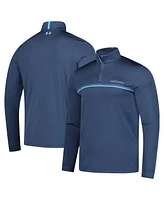 Under Armour Men's Blue The Players Drive Chest Stripe Quarter-Zip Pullover Sweatshirt