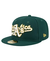 New Era Men's Green Athletics Overlap 59FIFTY Hat