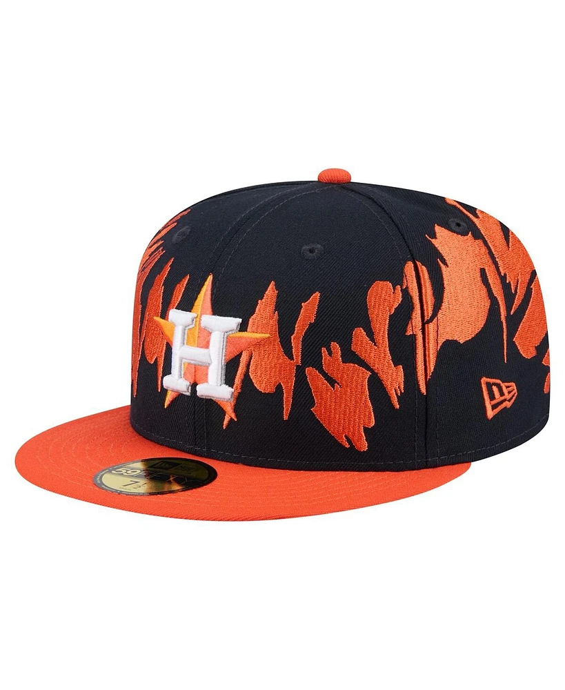 New Era Men's Navy/Orange Houston Astros Retro Pattern 59FIFTY Hat