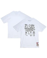 Mitchell & Ness Men's White Milwaukee Bucks Hardwood Classics Doodle T-Shirt