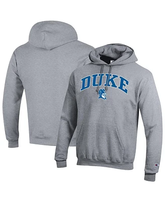 Champion Men's Heather Gray Duke Blue Devils Arch Over Logo Pullover Hoodie