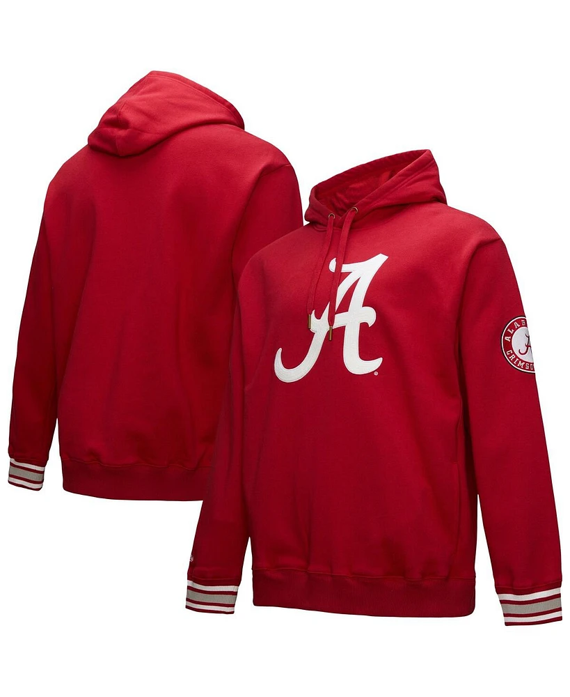 Mitchell & Ness Men's Crimson Alabama Tide Chainstitch Fleece Pullover Hoodie