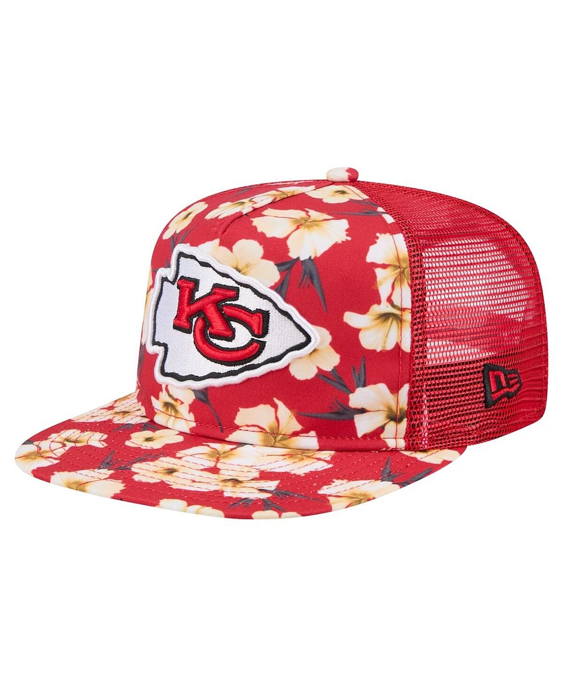 New Era Men's Red Kansas City Chiefs Adventure Pattern Golfer Snapback Hat